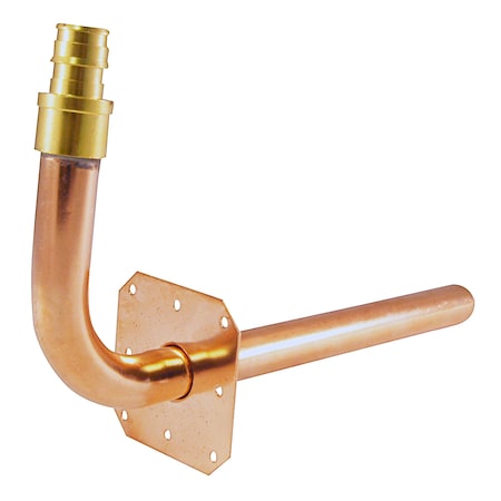 Apollo 8 in. x 1/2 in. Copper PEX-A Expansion Barb Stub-Out 90-Degree Elbow with Flange EPXSTUBWE12
